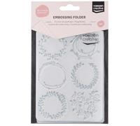 Vaessen Creative Wreaths 5.75 x 4.21 inches Folder for Card Making, Scrapbooking, Journaling-Reusable-Precise Results-for Embossing and Die-Cutting Machines, 17 x 8.4 x 0.5 cm