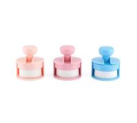 Vaessen Creative Ergonomic Blending Brushes for Crafts 3 pcs-2.4 x 2.5-for Ink and Paint-for Card Making, Scrapbooking, Journaling and Mixed Media, Pastel Pink, Orange & Blue, 6 x 6,2 cm