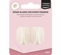 Vaessen Creative Ersatzklingen Papierschneidemaschine Gerade Klinge, Replacement Blade 2 Stück für Schneidemaschinen, Plastik, weiß, 2 x 1 x 0.5 cm, Metal, Ivory, One Size