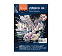 Vaessen Creative Florence Hot Pressed Watercolour Paper A5, Black, 300 GSM, Smooth Surface, Artist Grade Quality, 100 Sheets for Painting, Hand Lettering, Art Projects and More
