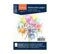 Vaessen Creative Florence Hot Pressed Watercolour Paper A5, Ivory, 200 GSM, Artist Grade Quality, Smooth Surface, 24 Sheets for Painting, Hand Lettering, Art Projects