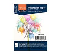 Vaessen Creative Florence Hot Pressed Watercolour Paper A6, Ivory, 200 GSM, Artist Grade Quality, Smooth Surface, 36 Sheets for Painting, Hand Lettering, Art Projects