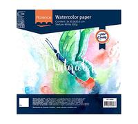 Vaessen Creative Florence Watercolour Paper 12 x 12, White, 300 GSM, Artist Grade Quality, Textured Surface, 5 sheets for Painting, Handlettering, Art Projects and More
