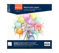 Vaessen Creative Florence Watercolour Paper 12x12 in Ivory, 300 GSM, Artist Grade Quality, Smooth Surface, 10 Sheets for Scrapbooking, Painting, Handlettering, Art Projects, 12 x 12"