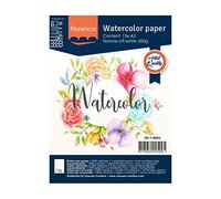 Vaessen Creative Florence Watercolour Paper A5, Ivory, 300 GSM, Artist Grade Quality, Textured Surface, 15 Sheets for Painting, Handlettering, Art Projects
