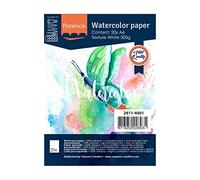 Vaessen Creative Florence Watercolour Paper A6, White, 300 GSM, Artist Grade Quality, Textured Surface, 20 sheets for Painting, Handlettering, Art Projects and More
