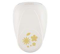 Vaessen Creative Flower Set-0.2 to 2.8"-Paper Punch for Crafting, Card Making and Scrapbooking, White-Gold