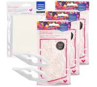 Vaessen Creative Fuse Beads Kit 3300 White Pieces - Maxi Pack with Ironing Paper and Tweezers for Arts and Crafts, DIY Creations, Jewellery, Keychains, and Decorations, Divers