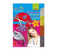 Vaessen Creative Hot-Fix Glitter Transfer 14,8x10,5cm x4 Sheets, Multi-Colour, 14.8x10.5x0.1 cm
