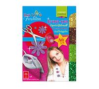 Vaessen Creative Hot-Fix Glitter Transfer 14,8x10,5cm x4 Sheets, Multi-Colour, 14.8x10.5x0.1 cm