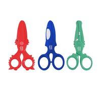 Vaessen Creative Kids Scissors Set - Crab, Whale, Crocodile - 3 Pieces of 4.7" - with Safe Rounded Tips - for Left- and Right-Handed Users - School Supplies for Art & Craft