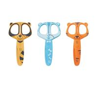 Vaessen Creative Kids Scissors Set - Raccoon, Dog, Tiger - 3 Pieces of 4.7" - with Safe Rounded Tips - for Left- and Right-Handed Users - School Supplies for Art & Craft
