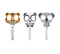 Vaessen Creative Kids Scissors Set - Tiger, Koala, Panda - 3 Pieces of 5" - with Safe Rounded Tips - for Left- and Right-Handed Users - School Supplies for Art & Craft