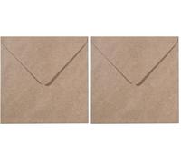 Vaessen Creative Large Square Florence Envelopes for Greeting Cards, Kraft, Set of 25, Matching Cards Available (Pack of 2)
