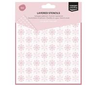 Vaessen Creative Layered Stencils Checkered Pattern - 3 Pcs Reusable Stencils for Crafts of 5.9 x 5.9" (15 x 15 cm) - Scrapbooking, Cardmaking and Papercrafts
