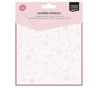 Vaessen Creative Layered Stencils Flowers and Stars - 3 Pcs Reusable Stencils for Crafts of 5.9 x 5.9 (15 x 15 cm) - Scrapbooking, Cardmaking and Papercrafts