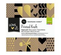 Vaessen Creative Love It Collection, Paper Pad 6x6", 24 Sheets Kraft Paper