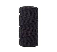 Vaessen Creative Macrame Cord - Black - 3 mm x 100 m - 100 percent Cotton Rope - String for Bracelet Making, Crochet, Plant Hangers, Dream Catchers and Wall Decorations