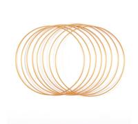 Vaessen Creative Metal Ring Set for Crafts, 8 Pieces, Gold, 25 cm or 9.8 in Diameter, 3 mm Thick, Dream Catcher Hoop, Wreath Ring for Macrame Wall Hanging, Crochet, Boho Décor or Wedding Decorations