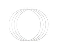 Vaessen Creative Metal Ring Silver Circle of Ø 11.8 inches (30 cm), 4 Pieces of 3 mm Thick Wire Wreath Frame, Floral Hoop for Crafts, Macrame and Dream Catchers