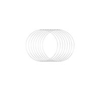 Vaessen Creative Metal Ring Silver Circle of Ø 5.9 inches (15 cm), 8 Pieces of 3 mm Thick Wire Wreath Frame, Floral Hoop for Crafts, Macrame and Dream Catchers
