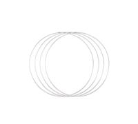 Vaessen Creative Metal Ring Silver Circle of Ø 9.28 inches (25 cm), 4 Pieces of 3 mm Thick Wire Wreath Frame, Floral Hoop for Crafts, Macrame and Dream Catchers