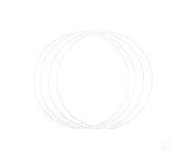 Vaessen Creative Metal Set for Crafts, 4 Pieces, White, 25 cm or 9.8 in Diameter, 3 mm Thick, Dream Catcher Hoop, Wreath Ring for Macrame Wall Hanging, Crochet, Boho Décor or Wedding Decorations