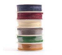 Vaessen Creative Organza Lint 6 Kleuren 3 mm x 2 m Kerst, Various, 6mmx2m