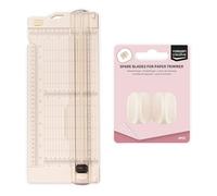 Vaessen Creative Paper Cutter with Scoring Tool 4.5 x 12" (11.4 x 30.5 cm) - 2-in-1 Ivory Paper Trimmer & Scoreboard for Scrapbooking, Card Making, Gift Boxes & Crafting - Including 2 Spare Blades