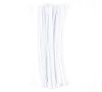 Vaessen Creative Pipe Cleaners For Crafts | 8 mm x 30 cm | 50 Pieces, Synthetic Fiber, White, 30 x 0.8 x 0.1 cm