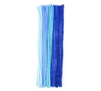 Vaessen Creative Pipe Cleaners Mix For Crafts | 8 mm x 30 cm | 50 Pieces, Synthetic Fiber, Blue, 30 x 0.8 x 0.1 cm