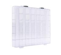 Vaessen Creative Plastic Storage Box with Lid - 9.7 x 7 x 1.25" - 36 Compartments of 1.6 x 1.1 x 1" - Clear Organiser for Sewing, Diamond Art, Small Accessories and Craft Supplies