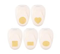 Vaessen Creative Punch Set 5 pcs-Scalloped Basic Shapes-Ø 1", 0.87 x 0.9, 0.75 x 0.75, 0.55 x 0.87 and 0.7 x 1-for Paper Crafting, Card Making and Scrapbooking, White-Gold, Various