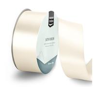 Vaessen Creative Satin Ribbon Antique White - 65.6 ft x 1.5" - Thin Ribbon for Gift Wrapping and Crafting, 20m x 38mm