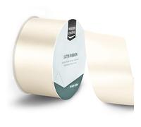 Vaessen Creative Satin Ribbon Antique White - 65.6 ft x 2" - Thin Ribbon for Gift Wrapping and Crafting, 20m x 50mm