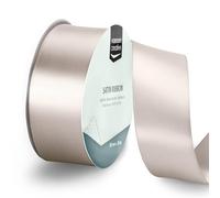 Vaessen Creative Satin Ribbon Beige - 65.6 ft x 1.5" - Thin Ribbon for Gift Wrapping and Crafting