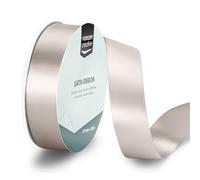Vaessen Creative Satin Ribbon Beige - 65.6 ft x 1" - Thin Ribbon for Gift Wrapping and Crafting, 20m x 25mm
