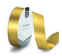 Vaessen Creative Satin Ribbon Gold - 65.6 ft x 1" - Thin Ribbon for Gift Wrapping and Crafting, 20m x 25mm