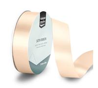 Vaessen Creative Satin Ribbon Ivory - 65.6 ft x 1" - Thin Ribbon for Gift Wrapping and Crafting, 20m x 25mm