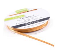 Vaessen Creative Satin Ribbon, Light Brown, 3mm x 10m, Elegant Shine for Card Making, Scrapbooks, Gift Wrapping and Other Craft Projects, Bronze