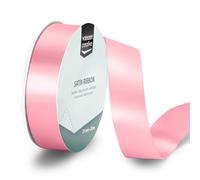Vaessen Creative Satin Ribbon Light Pink - 65.6 ft x 1" - Thin Ribbon for Gift Wrapping and Crafting, 20m x 25mm
