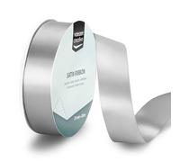 Vaessen Creative Satin Ribbon Light Silver - 65.6 ft x 1" - Thin Ribbon for Gift Wrapping and Crafting, 20m x 25mm