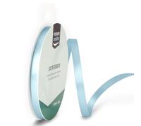 Vaessen Creative Satin Ribbon, Milk Chocolate, 6mm x 10m, Elegant Shine for Card Making, Scrapbooks, Gift Wrapping and Other Craft Projects, 6 mm, Light Blue