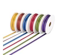 Vaessen Creative Satin Ribbon Set, Fall, A Mix of 6 Colours, 3mm x 2m, Elegant Shine for Autumn Decorations, Card Making, Scrapbooks, Gift Wrapping, and More Seasonal Craft Projects