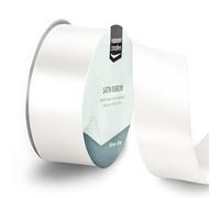 Vaessen Creative Satin Ribbon White - 65.6 ft x 1.5" - Thin Ribbon for Gift Wrapping and Crafting, 20m x 38mm