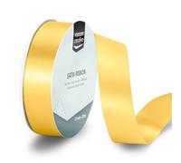 Vaessen Creative Satin Ribbon Yellow Gold - 65.6 ft x 1" - Thin Ribbon for Gift Wrapping and Crafting, 20m x 25mm