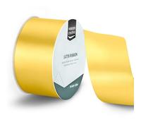Vaessen Creative Satin Ribbon Yellow Gold - 65.6 ft x 2" - Thin Ribbon for Gift Wrapping and Crafting, 20m x 50mm