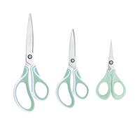 Vaessen Creative Scissors Set 3 Pcs - All Purpose with Ergonomic Handles - Paper, Fabric & More - School Supplies for Scrapbooking, Art & Craft - Left- and Right-Handed - Includes Precision Scissors
