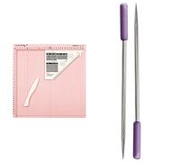 Vaessen Creative Scoring Board cm with Bone Folder and Guide, Pink, 30,5 x 30,5 cm & Crafter's Companion Pokey Tools for Paper and Card Crafting Projects-Set of 2, White, One Size
