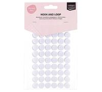 Vaessen Creative Self-Adhesive Round/Square Tape, White, Diameter 13 mm, 60 Pairs of Velcro, Suitable for Paper, Cardboard and Plastic, 13mm